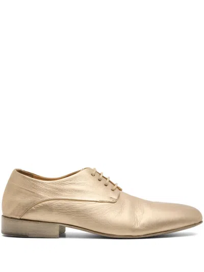 Marsèll Laminated-leather Derby Shoes In Gold