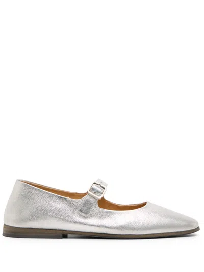 Marsèll Leather Ballerina Shoes In Silver