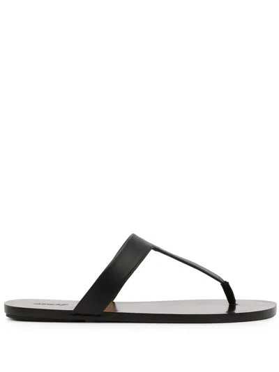 Marsèll Leather Flip Flops In 黑色