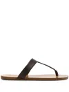 Marsèll Leather Flip Flops In Brown