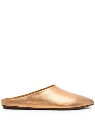 Marsèll Leather Mules In Gold