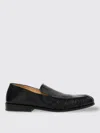 Marsèll Leather Round Toe Loafers With Ruched Detailing In Black