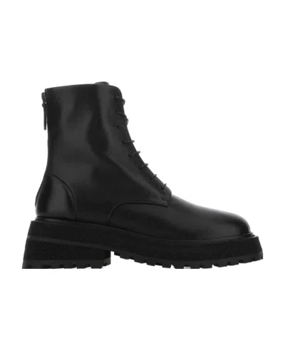 Marsèll Logo Lace Up Boots In Black