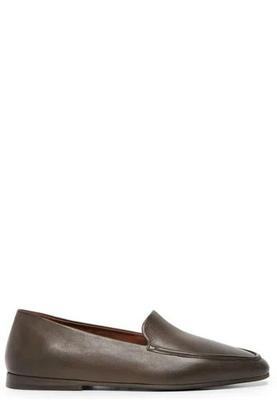 Marsèll Almond-toe Leather Loafers In Brown