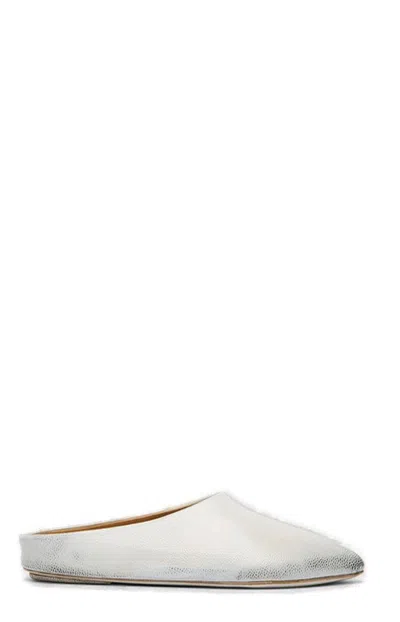 Marsèll Laminated Leather Mules In Silver