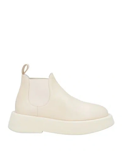 Marsèll Man Ankle Boots Ivory Size 9 Calfskin In White