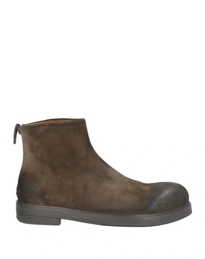 Marsèll Man Ankle Boots Khaki Size 10 Leather In Beige