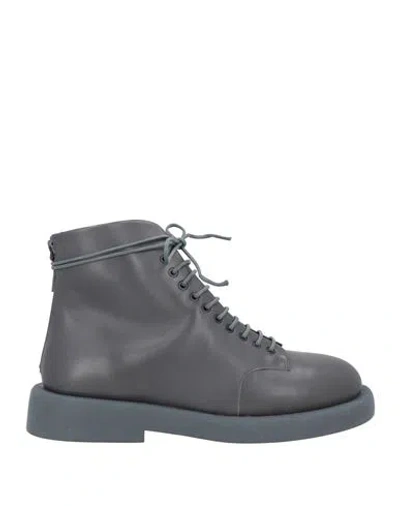 Marsèll Man Ankle Boots Lead Size 9 Calfskin In Grey