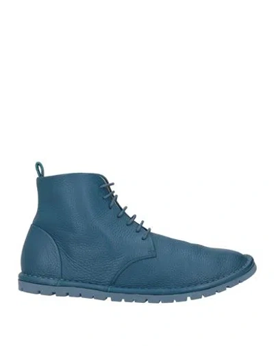 Marsèll Man Ankle Boots Turquoise Size 9 Leather In Blue
