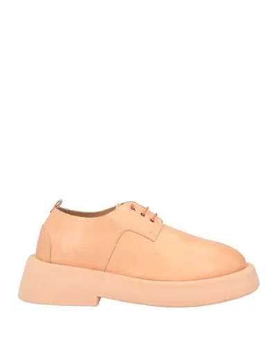 Marsèll Man Lace-up Shoes Apricot Size 8 Calfskin In Orange