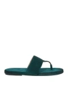 Marsèll Single-strap Suede Flip Flops In Green