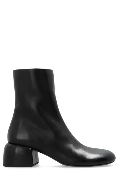 Marsèll Round Toe Zipped Boots In Black