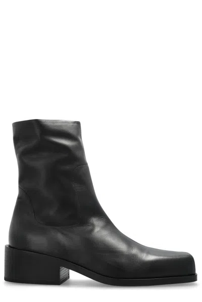 Marsèll Square Toe Zipped Boots In Black