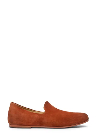 Marsèll Round-toe Suede Loafers In Orange