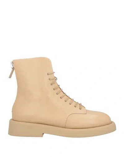 Marsèll Woman Ankle Boots Beige Size 8 Calfskin