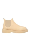 Marsèll Woman Ankle Boots Beige Size 8 Calfskin