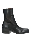Marsèll Square Toe Leather Ankle Boots In Black