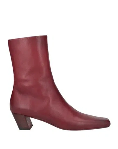 Marsèll Woman Ankle Boots Garnet Size 8 Calfskin In Red