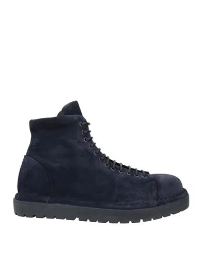Marsèll Woman Ankle Boots Navy Size 7.5 Leather In Navy Blue