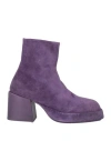 Marsèll Woman Ankle Boots Purple Size 6 Leather In Purple
