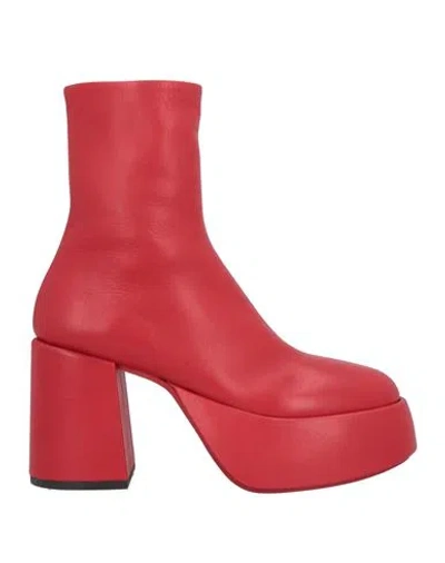 Marsèll Woman Ankle Boots Red Size 8.5 Calfskin