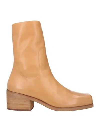 Marsèll Woman Ankle Boots Sand Size 7 Leather In Beige