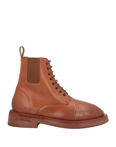 Marsèll Woman Ankle Boots Tan Size 11 Calfskin In Brown