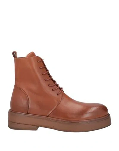 Marsèll Woman Ankle Boots Tan Size 8 Calfskin In Brown