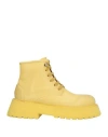 Marsèll Woman Ankle Boots Yellow Size 8 Calfskin In Yellow