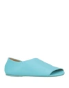Marsèll Woman Ballet Flats Azure Size 7.5 Calfskin In Blue