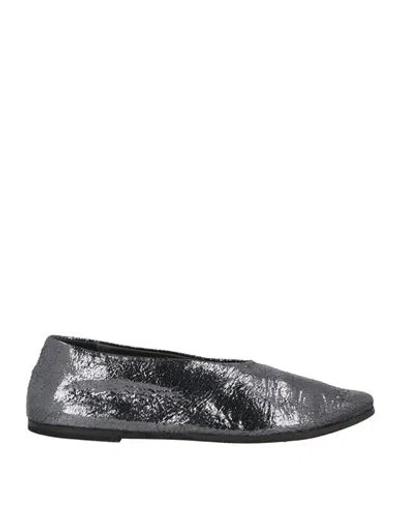Marsèll Woman Ballet Flats Charcoal Size 7.5 Calfskin In Grey