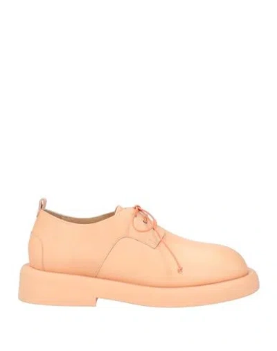 MARSÈLL MARSÈLL WOMAN LACE-UP SHOES APRICOT SIZE 8 CALFSKIN