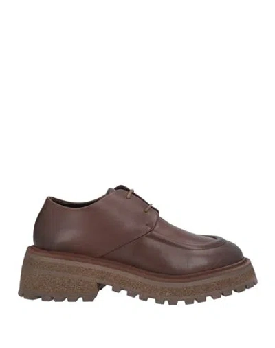 Marsèll Woman Lace-up Shoes Brown Size 10 Calfskin