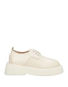 Marsèll Woman Lace-up Shoes Ivory Size 8 Soft Leather In White