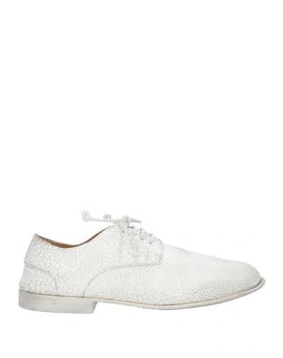 Marsèll Cracked-effect Leather Derby Shoes In White
