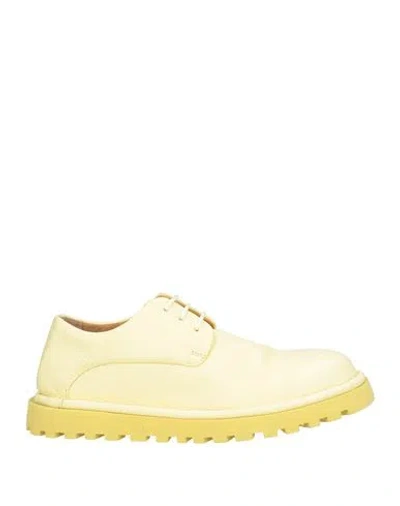 Marsèll Woman Lace-up Shoes Yellow Size 7.5 Leather
