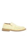 Marsèll Round-toe Ruched Leather Loafers In Yellow
