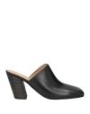Marsèll Square-toe Leather Mules In Black