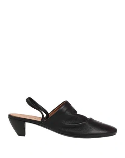 Marsèll Leather Slingback Mules In Black