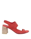 Marsèll Woman Sandals Coral Size 9 Leather In Red