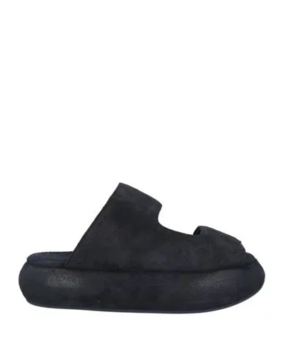 Marsèll Woman Sandals Navy Size 6 Leather In Navy Blue