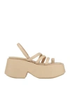 Marsèll Woman Thong Sandal Beige Size 8 Leather