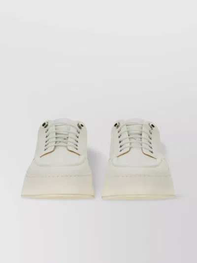 Marsèll Metal Eyelets Platform Sole Round Toe Sneakers In White