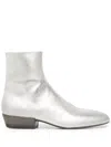 Marsèll Metaliic-leather Ankle Boots In Silver
