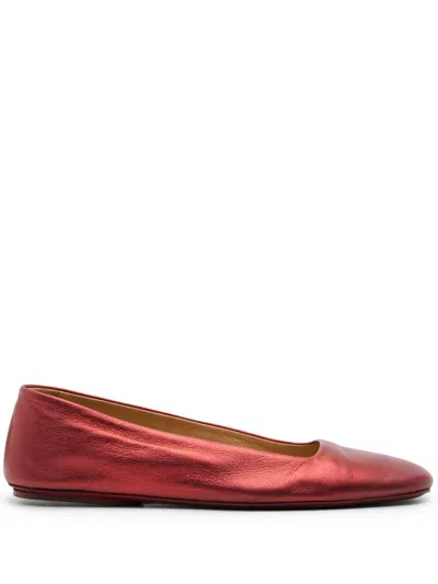 Marsèll Metallic Ballerinas In Red