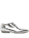 Marsèll Metallic Leather Oxford Shoes In Silver