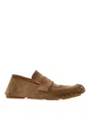 Marsèll Suede Moc Toe Loafers With Rubber Sole In Beige