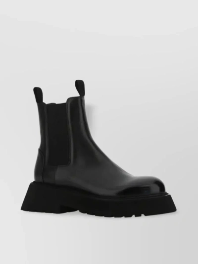 Marsèll Modern Leather Ankle Boots In Black