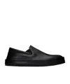 Marsèll Marsell Minimalist Black Calfskin Slip-on Slippers With Rubber Sole In Black