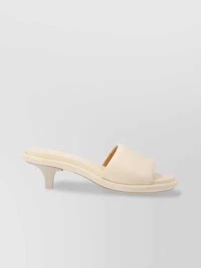 Marsèll Open Toe Kitten Heel Sandals With Single Wide Strap In White